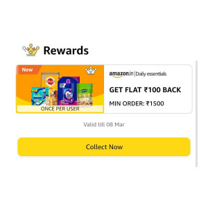 Amazon Daily Essentials : Flat ₹120/₹100 Cashback On A Minimum Order Of ₹1500